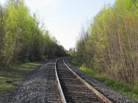 Around the bend train tracks 스톡 사진