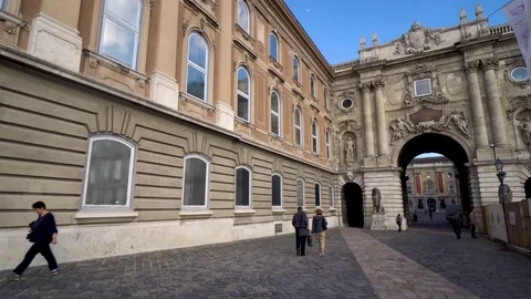 Around Buda Castle  Royal Palace in Budapest Hungary Stock Footage 78579283