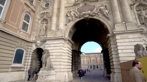 Around Buda Castle  Royal Palace in Budapest Hungary Stock Footage 78579354