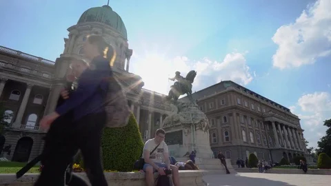 Around Buda Castle Royal Palace in Budapest Hungary Stock Footage 78579472