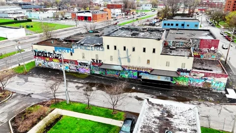 Around a Building - Syracuse, NY Stock Footage 335797856