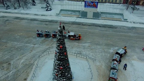 Around the Christmas tree Stock Footage 100630816