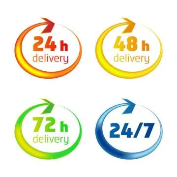 Around the clock delivery vector icons Stock Illustration