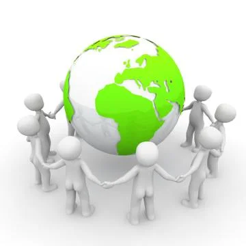 Around the green world Stock Illustration