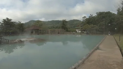 Around a hot spring at Mae Hong Son, Thailand Stock Footage 101236855