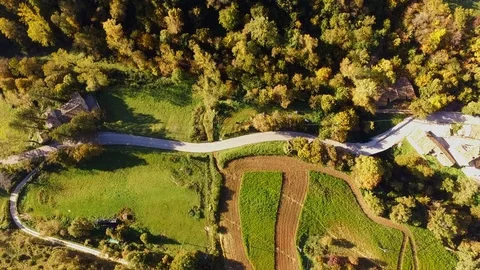 Around Montemonaco from above Stock Footage 118883017