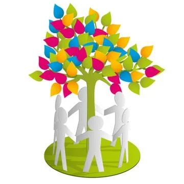 Around the paper tree Stock Illustration