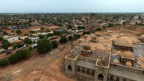 Around an unfinished Mosque Stock Footage 80361184