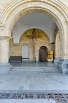 Around view of The Holy Trinity Cathedral of Tbilisi (Sameba) and buildings i Stock Photos
