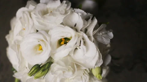 Around the wedding eustoma bouquet closeup Stock Footage 63862531