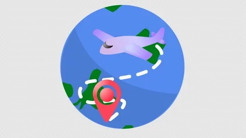 Around the world adventure icon animation. Global travel and exploration symbol. Video stock 293564754