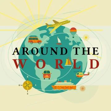 Around the world concept Stock Illustration