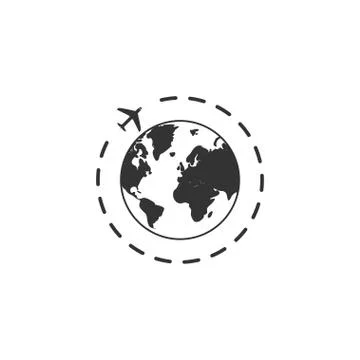 Around world icon flat Illustrazione stock