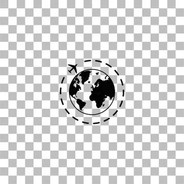 Around world icon flat Stock Illustration