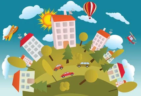 Around the world Stock Illustration