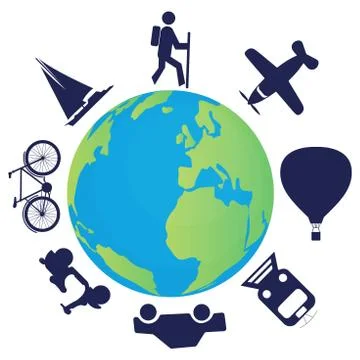 Around the world Stock Illustration