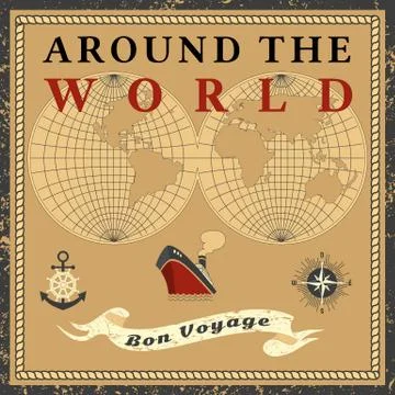Around the world Stock Illustration