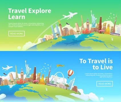 Around the World Stock Illustration