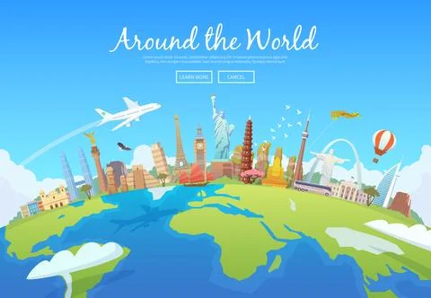 Around the World Stock Illustration