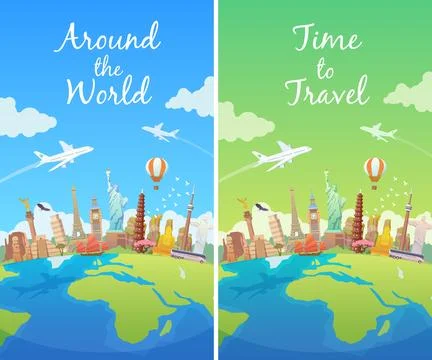 Around the World Stock Illustration