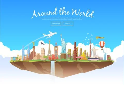 Around the World Stock Illustration