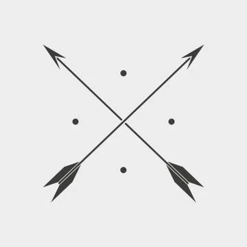 Arows icon on grey background. Vector illustration. Stock Illustration