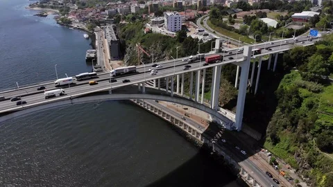 Arrabida Bridge in Oporto Stock Footage 107096142