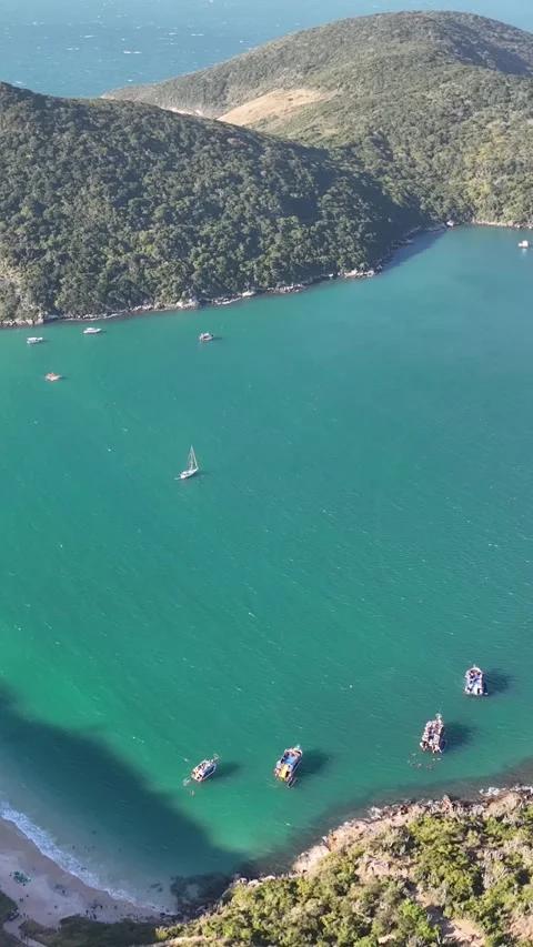 Arraial do Cabo, Rio de Janeiro. Forno Beach, Aerial View Stock Footage 343752480