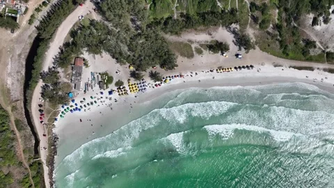 Arraial do Cabo in Rio de Janeiro. Pontal beach. Praia do Pontal, Aerial View Stock Footage 343783608