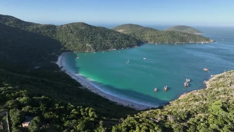 Arraial do Cabo, Rio de Janeiro. Forno Beach, Aerial View Stock Footage 343785691