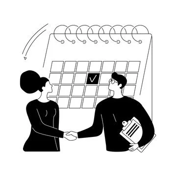 Arrange appointment abstract concept vector illustration. Stock Illustration