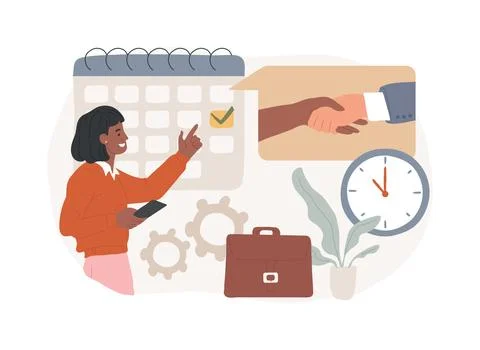 Arrange appointment isolated concept vector illustration. Ilustración de archivo