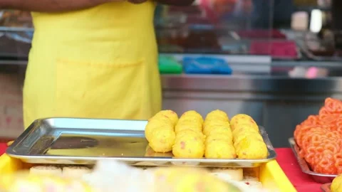 Arrange Laddu for Deepavali Stock Footage 142720458