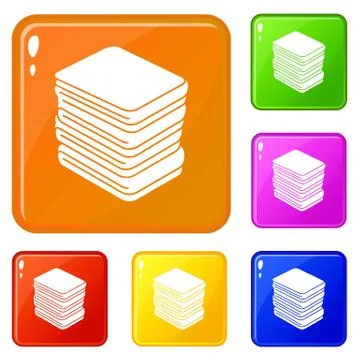 Arranged clothes icons set vector color 스톡 일러스트