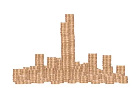 Arranged coins Stock Photos