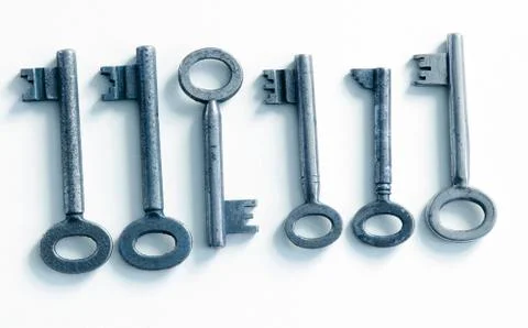 Arranged set of keys Stock Photos