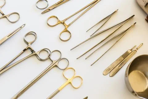 Arranged surgical tools Stock Photos