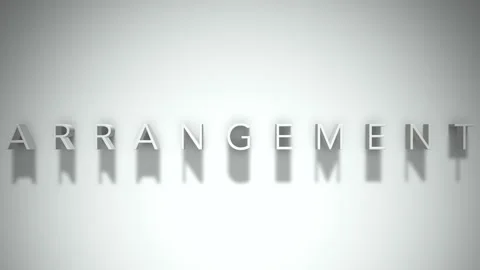 Arrangement 3D title animation with shadows on a white background Stock Footage 296833820