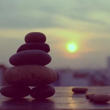 Arrangement art, stack of rocks balance Stock Photos