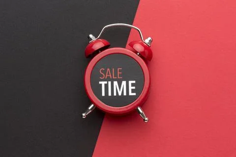 Arrangement black friday clock Stock Photos