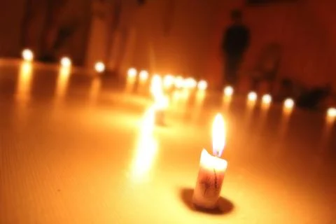 Arrangement of candles Stock Photos