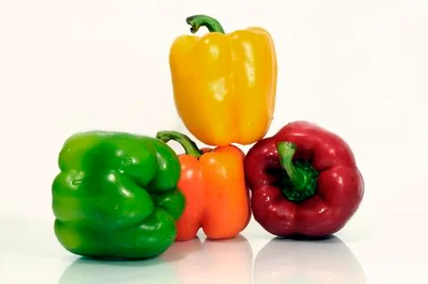 Arrangement of capsicums Stock Photos