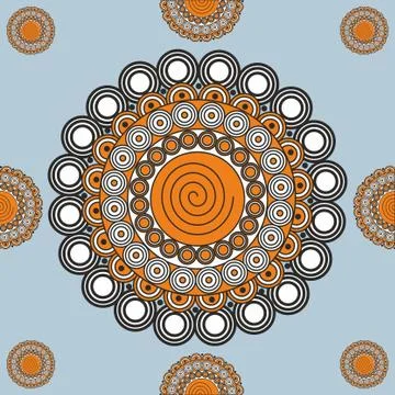 Arrangement of circles for fabrics Stock Illustration