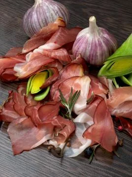 Arrangement of Jamon Stock Photos