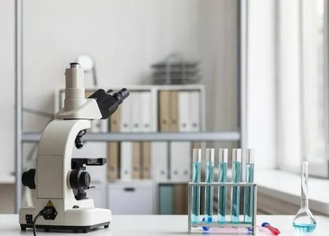 Arrangement microscope tubes. High quality photo arrangement microscope tu... Stock Photos