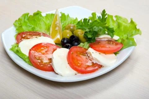 Arrangement of mozzarella Stock Photos