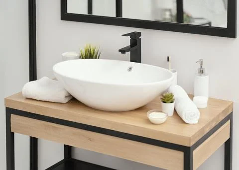 Arrangement pf bathroom elements self care Resolution and high quality Stock-Fotos