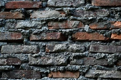 Arrangement of red bricks. Stock Photos