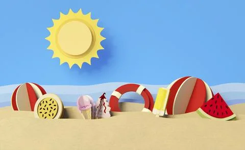 Arrangement of summer still life elements Stock Photos