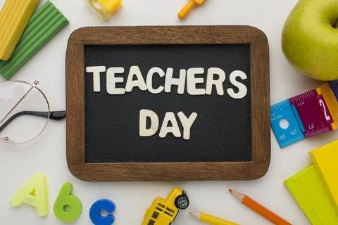 The arrangement teacher day elements Stock Photos